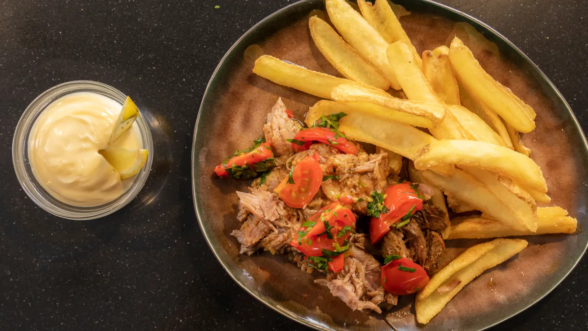 2.0 lamb shoulder stew on Connoisseur Rustic skin on fries