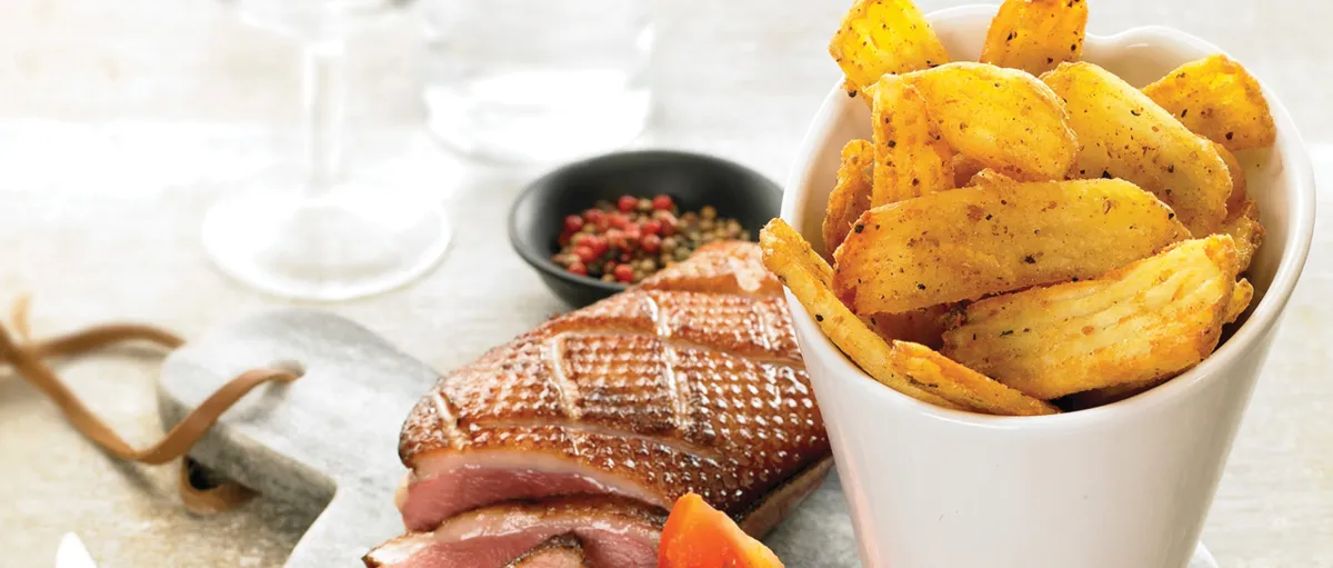 French Menu Duck Breast and Onion & Black Pepper Dipping Strips 3930